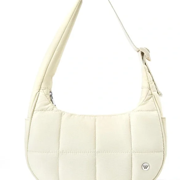 Cream Quilted Shoulder Bag - Picture 5 of 6